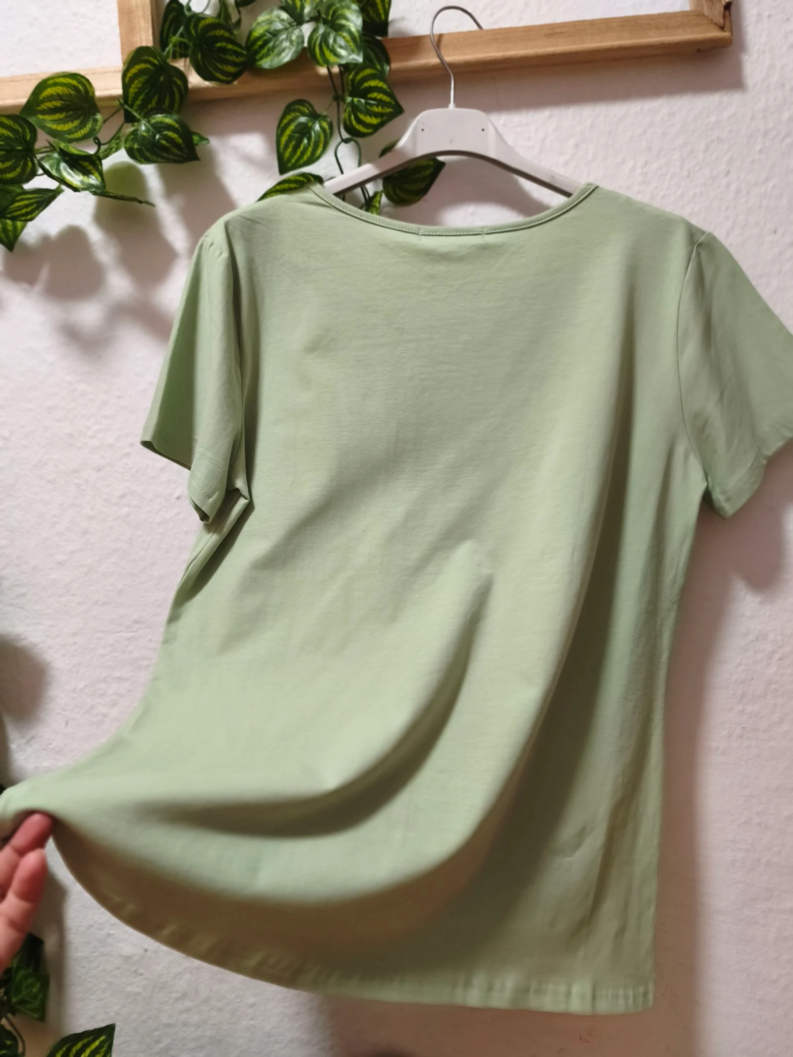 T-shirt vert coton boho – photo 4